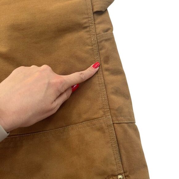 Carhartt Vintage Men's Quilted Lined Double Knee Overalls Brown Size 40 x 28 - Picture 10 of 13